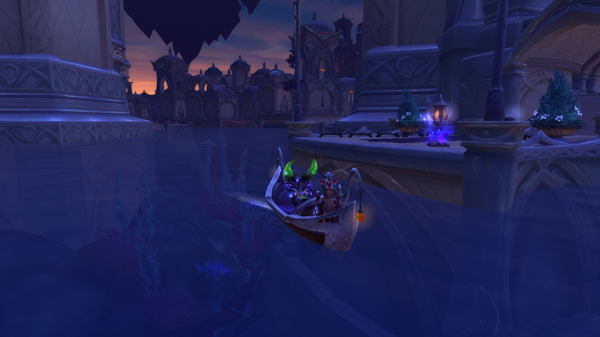 WoW The Night Elf is sailing on a boat