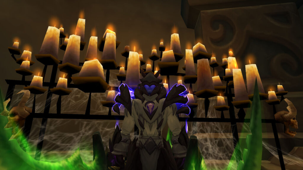 WoW a night elf and a bunch of candles